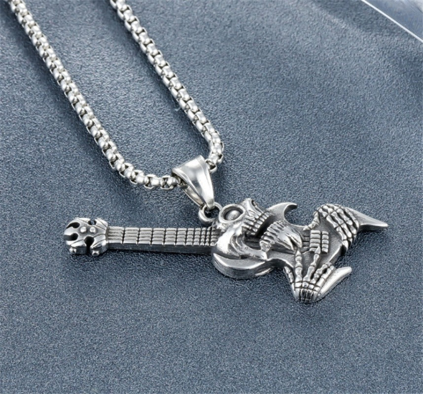 Wholesale Punk Goth Skull Men's Titanium Steel Stainless Steel Necklace